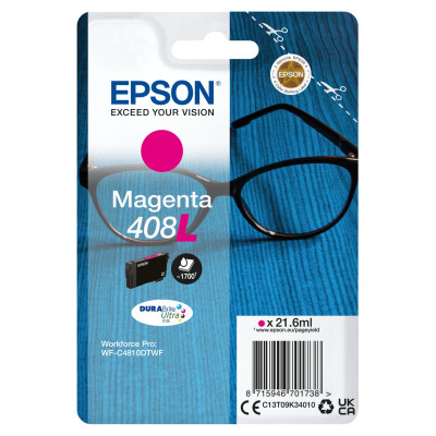 Epson T09K3 (C13T09K34010, 408L), originálny atrament, purpurový, 21,6 ml, XL