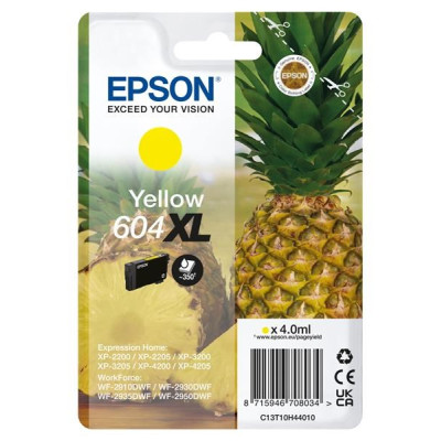 Epson T10H4 (C13T10H44010, 604XL), originálny atrament, žltý, 4 ml, XL