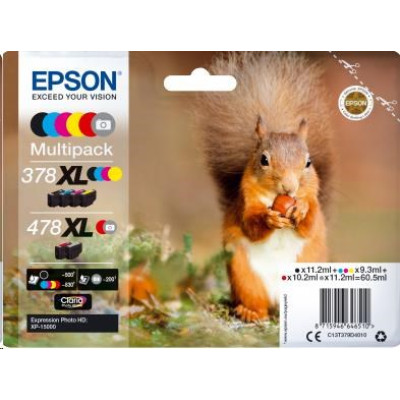 Epson T379D (C13T379D4010, 378XL + 478XL), originálny atrament, CMYK/R/Gy