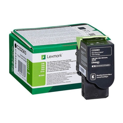 Lexmark C2320K0, originálny toner, čierny, return