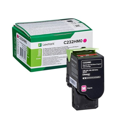 Lexmark C232HM0, originálny toner, purpurový, return