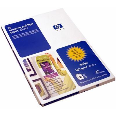 HP Superior Inkjet Paper 180 Glossy, biela, 50, ks C6821A, pro tonerové tiskárny, 297x420mm (A3), A3, 180 g/m2