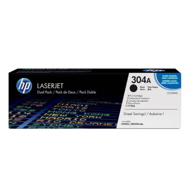 HP CC530AD (304A), originálny toner, čierny, 2 × 3500 strán, 2-pack