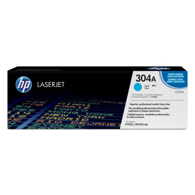 HP CC531A (304A), originálny toner, azúrový, 2800 strán