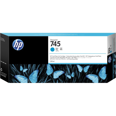 HP F9K03A (745), originálny atrament, azúrový, 300ml