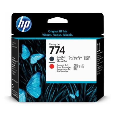 HP P2V97A (774), originálna tlačová hlava, matne čierna/chromaticky červená, 1 ks