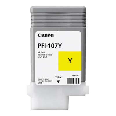 Canon PFI-107Y (6708B001), originálny atrament, žltý, 130 ml