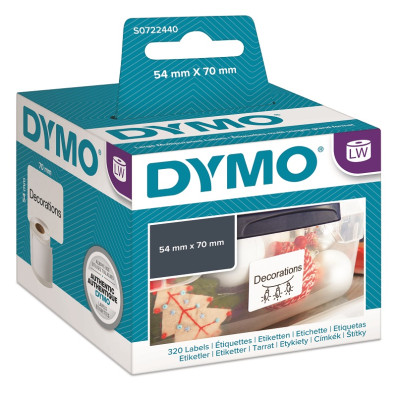 Dymo papírové štítky 70mm x 54mm, bílé, na diskety, 320 ks, 99015, S0722440