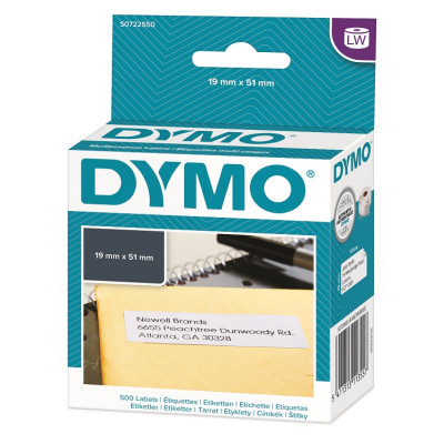 Dymo papírové štítky 51mm x 19mm, bílé, multifunkční, 500 ks, 11355, S0722550