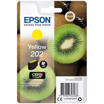 Epson T02F4 (C13T02F44010), originálny atrament, žltý, 4,1 ml