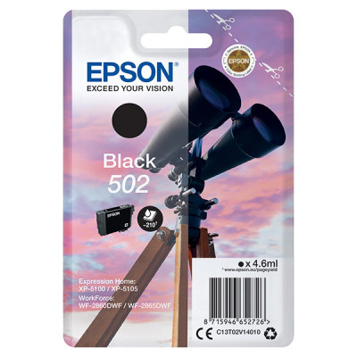 Epson T02V1 (C13T02V14010, 502), originálny atrament, čierny, 4,6 ml