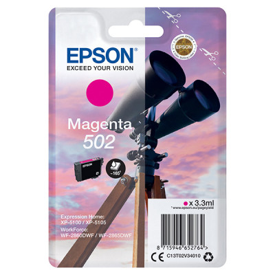 Epson T02V3 (C13T02V34010, 502), originálny atrament, purpurový, 3,3 ml