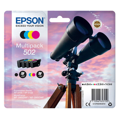 Epson T02V6 (C13T02V64010, 502), originálny atrament, CMYK, 3 x 3,3/4,6 ml