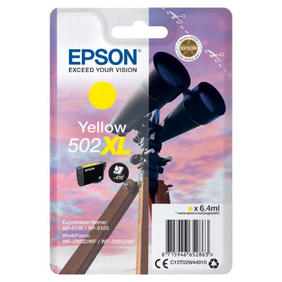 Epson T02W4 (C13T02W44010, 502XL), originálny atrament, žltý, 6,4 ml