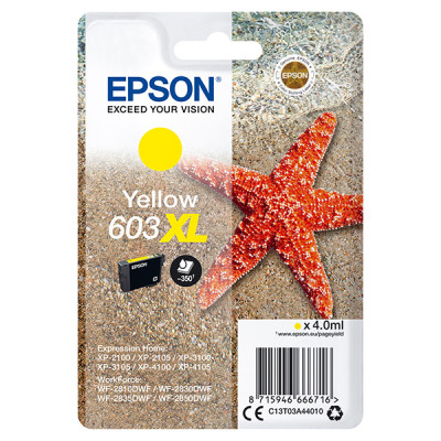 Epson T03A4 (C13T03A44010, 603XL), originálny atrament, žltý, 4 ml, XL