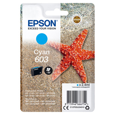 Epson T03U2 (C13T03U24020, 603), originálny atrament, azúrový, 2,4 ml