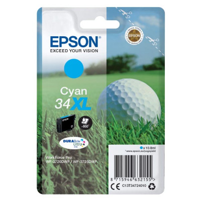 Epson T3472 (C13T34724010), originálny atrament, azúrový, 10,8 ml