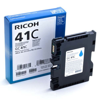 Ricoh GC-41HC (405762), originálna gelová náplň, azúrová, 2200 strán