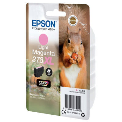 Epson T3796 (C13T37964010, 378XL), originálny atrament, svetlo purpurový, 10.3 ml, XL