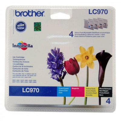 Brother LC-970VALBP, originálny atrament, CMYK, 3 × 300 + 350 strán, 4-pack