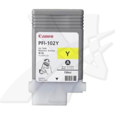 Canon PFI-102Y (0898B001), originálny atrament, žltý, 130 ml