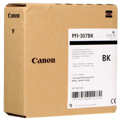 Canon PFI-307Bk (9811B001), originálny atrament, čierny, 330 ml