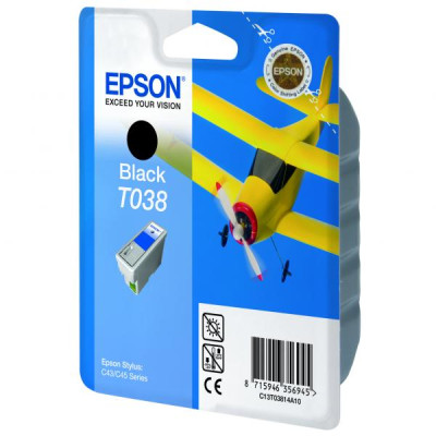 Epson T038 (C13T03814A), originálny atrament, čierny, 10 ml