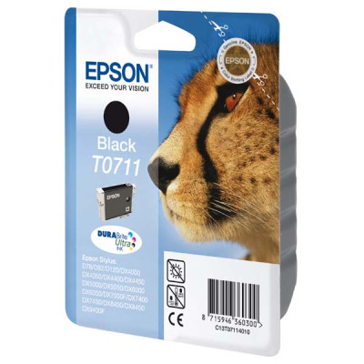 Epson T0711 (C13T07114012), originálny atrament, čierny, 7,4 ml