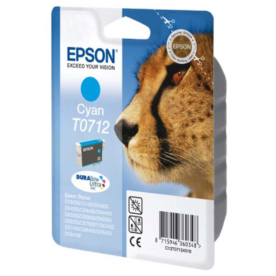 Epson T0712 (C13T07124012), originálny atrament, azúrový, 5,5 ml