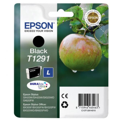 Epson T1291 (C13T12914011), originálny atrament, čierny, 11,2 ml