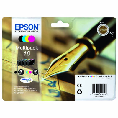 Epson T1626 (C13T16264010), originálny atrament, CMYK, 3 × 3,1 + , 4-pack