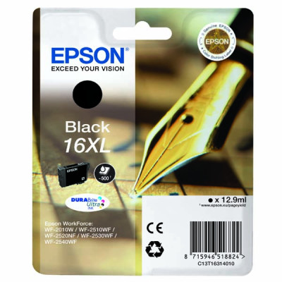 Epson T1631 (C13T16314010), originálny atrament, čierny, 12,9 ml