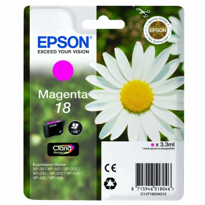 Epson T1803 (C13T18034010), originálny atrament, purpurový, 3,3 ml