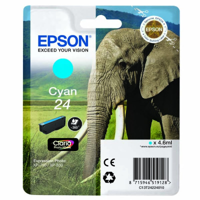 Epson T2422 (C13T24224010), originálny atrament, azúrový, 4,6 ml