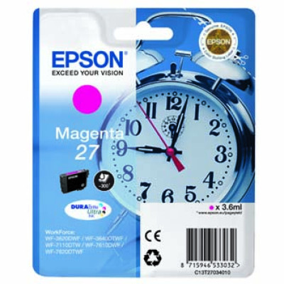 Epson T2703 (C13T27034010), originálny atrament, purpurový, 3,6 ml