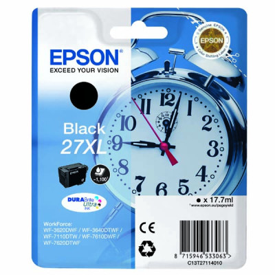 Epson T2711XL (C13T27114010), originálny atrament, čierny, 17,7 ml