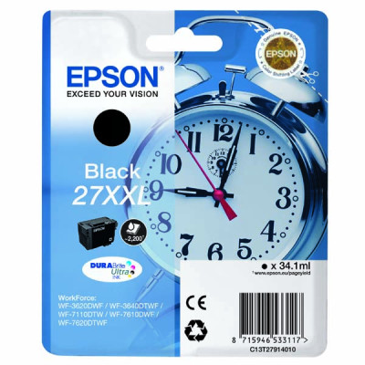 Epson T2791 (C13T27914012, 27XXL), originálny atrament, čierny, 34,1 ml