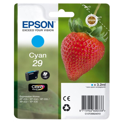 Epson T2982 (C13T29824012, 29), originálny atrament, azúrový, 3,2 ml