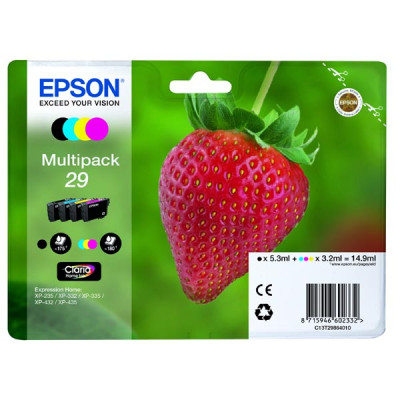 Epson T2986 (C13T29864012, 29), originálny atrament, CMYK, 5,3 + 3 × 3,2 ml