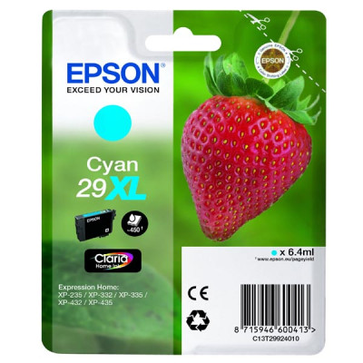 Epson T2992 (C13T29924010, T29XL), originálny atrament, azúrový, 6,4 ml