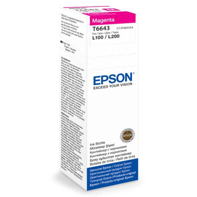 Epson T6643 (C13T66434A), originálny atrament, purpurový, 70 ml