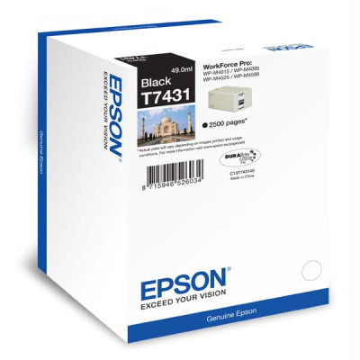 Epson T7431 (C13T74314010), originálny atrament, čierny, 49 ml