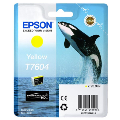 Epson T7604 (C13T76044010), originálny atrament, žltý, 25,9 ml