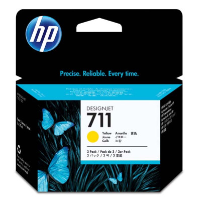 HP CZ136A (711), originálny atrament, žltý, 3×29 ml, 3-pack