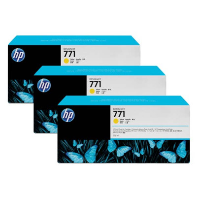 HP CR253A (771), originálny atrament, žltý, 3 × 775 ml, 3-pack