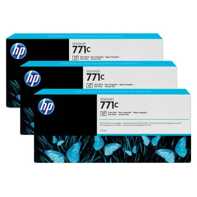 HP B6Y37A (771C), originálny atrament, photo čierny, 775 ml, 3-pack