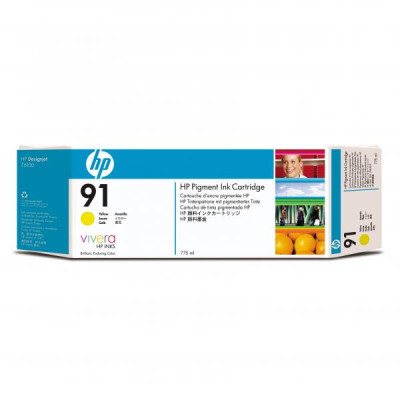 HP C9469A (91), originálny atrament, žltý, 775 ml