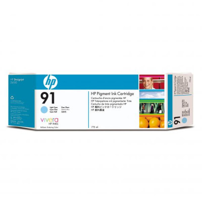 HP C9470A (91), originálny atrament, svetlo azúrový, 775 ml