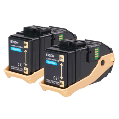 Epson C13S050608, originálny toner, azúrový, 2-pack