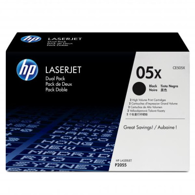 HP CE505XD (05X), originálny toner, čierny, 2 × 6500 strán, 2-pack